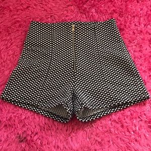 High waisted polka dot shorts